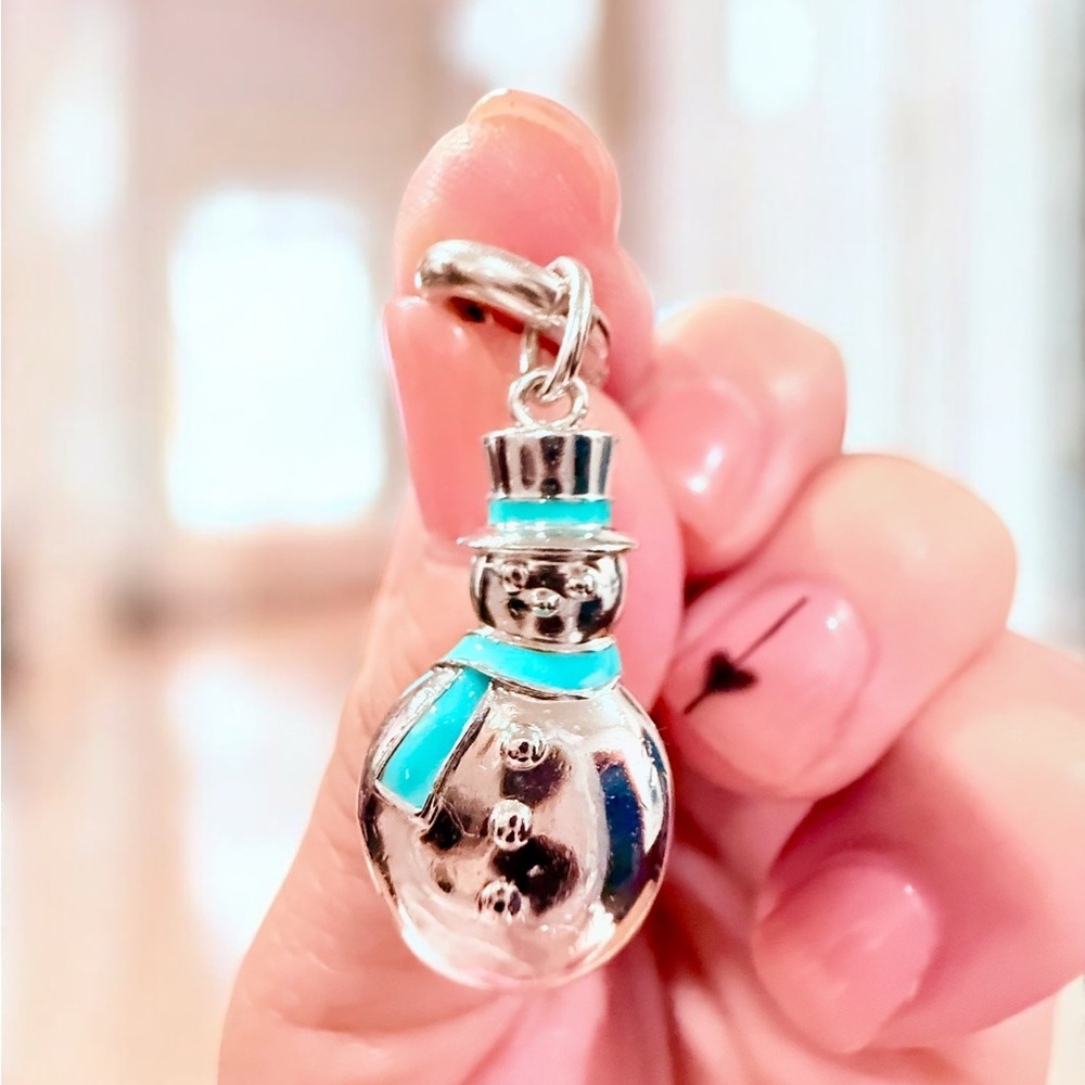 ❤️Silver 925 Snowman Enamel Charm❤️